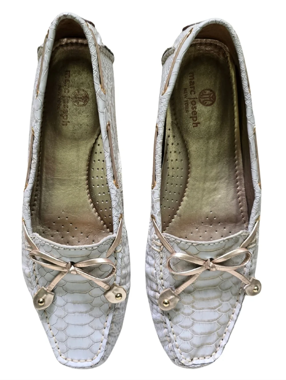 Marc Joseph New York Cypress Hill Exotic Snakeskin Driving Loafers Flats 9.5